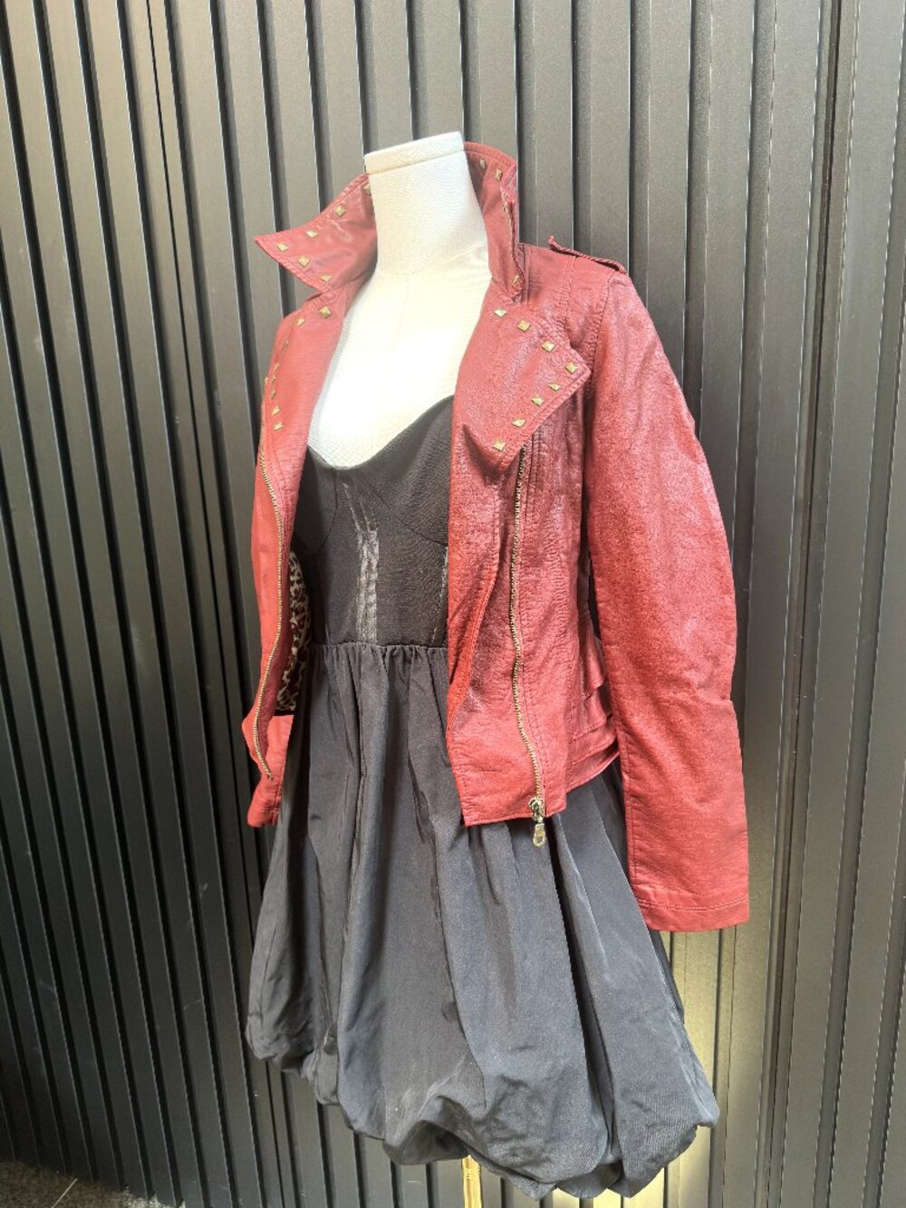 Dusty Red Mauve Structured Jacket Open Lapel Hip Length Blazer - Picture 2 of 2